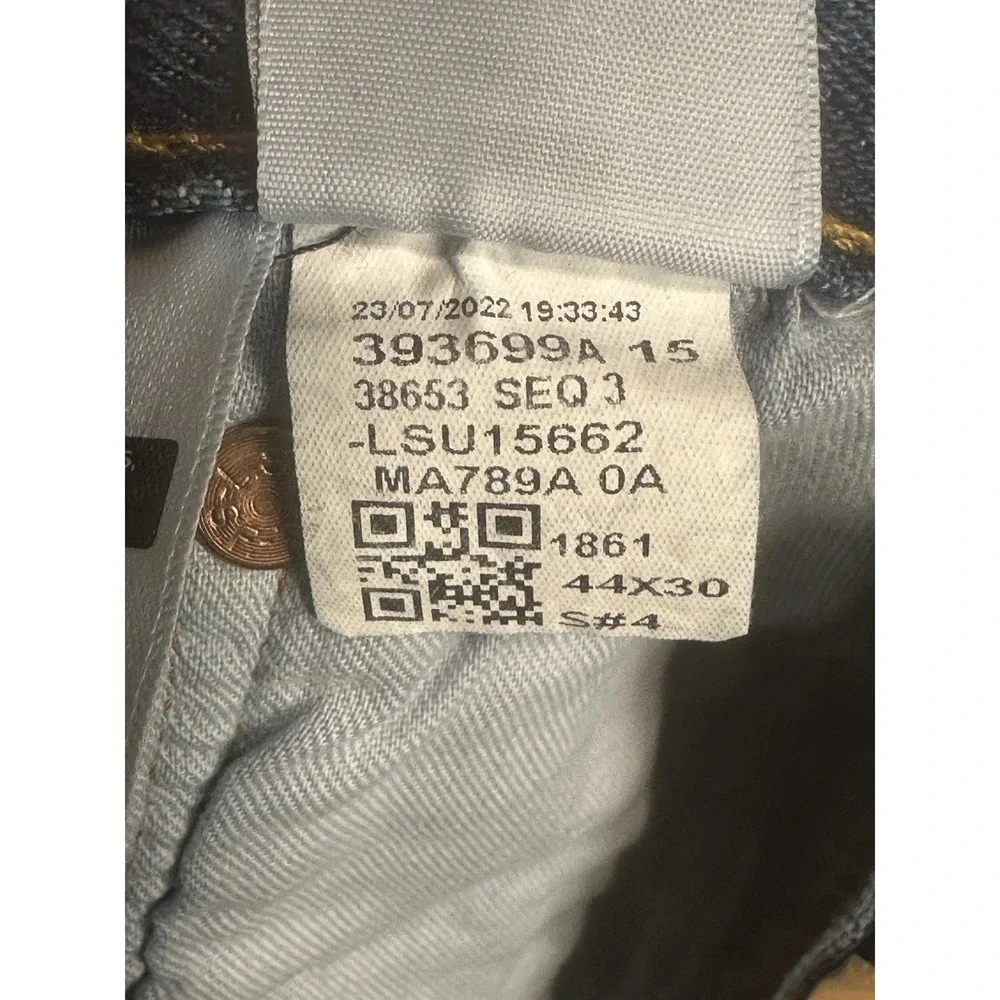 Levi's 501 Jeans Mens 44x30 Blue Denim Button Fly Original Fit Straight Leg NWT
